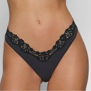 SKIMS Black Lace Detail Panties
